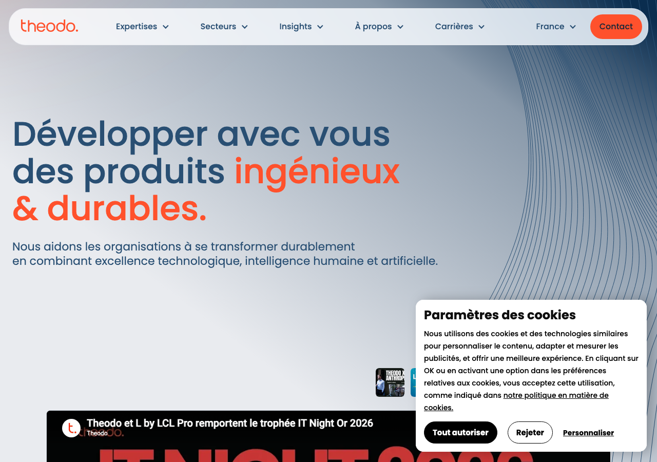 Capture d'écran du site theodo.fr